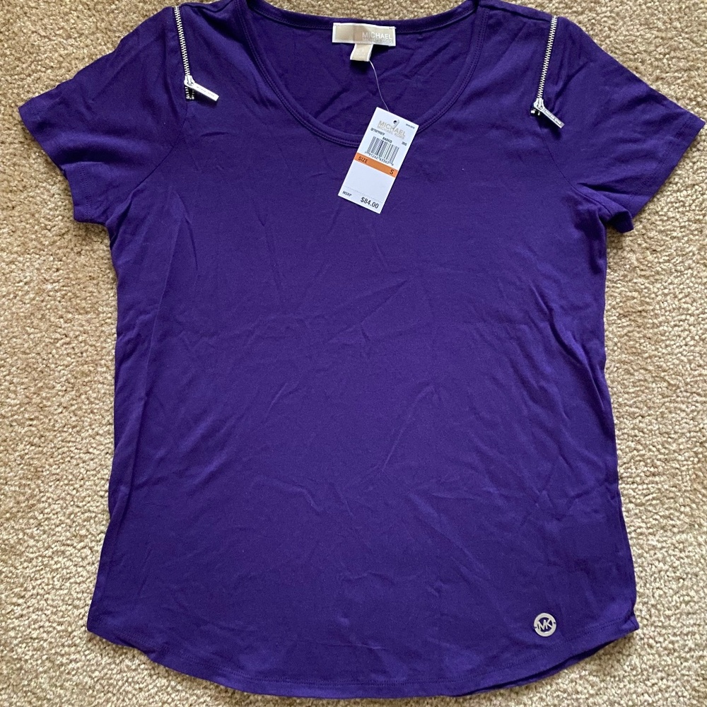 Michael Kors Purple Zipper Blouse